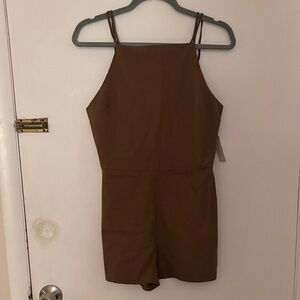 NWT Anthropologie Maeve Sleeveless Brown Romper